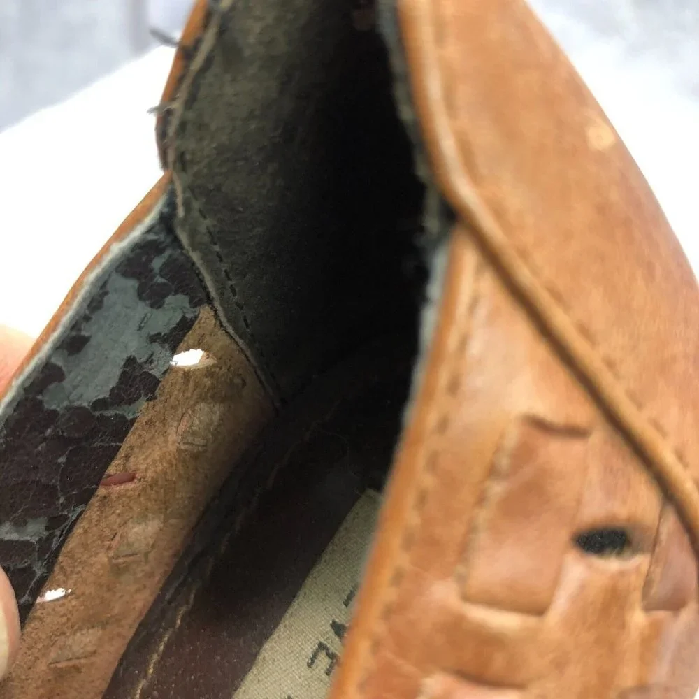 Steve Madden Brown Woven Leather Peep Toe Wedge Heels